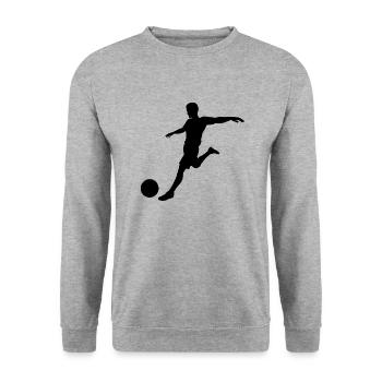 Fußballer - Unisex Pullover - Weißgrau meliert - Vorne - Alina (178cm) & Michal (187cm)