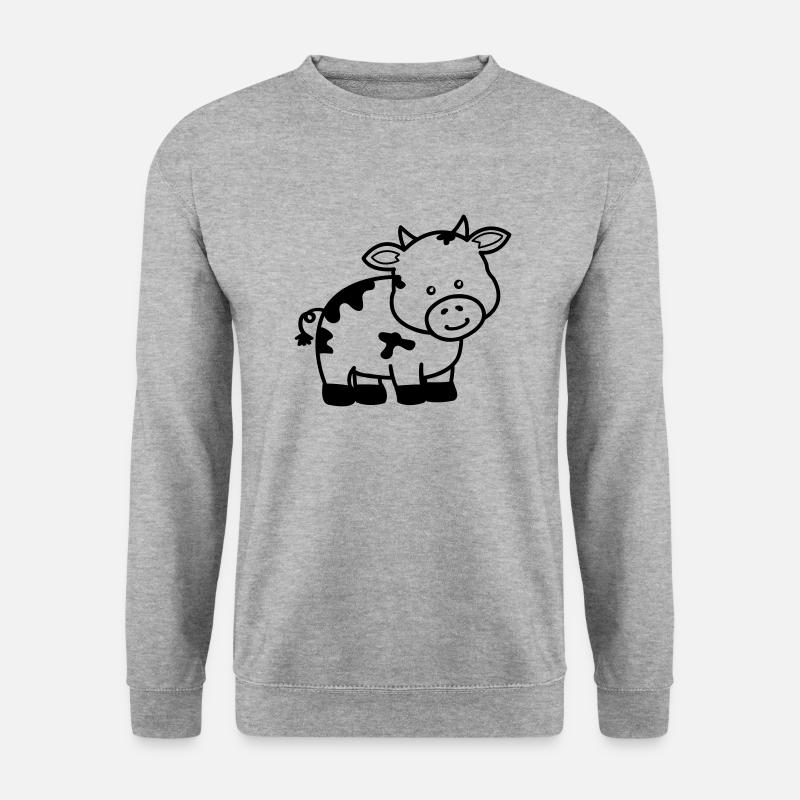 kuh - Unisex Pullover - Weißgrau meliert