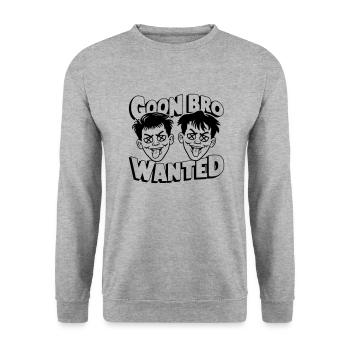 Goon Bro Gesucht - Goon Bro Wanted - Sweat-shirt Unisexe - gris chiné - Devant - Alina (178cm) & Michal (187cm)