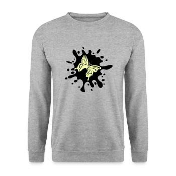 Papillon éclaboussure de couleur - Sweat-shirt Unisexe - gris chiné - Devant - Alina (178cm) & Michal (187cm)