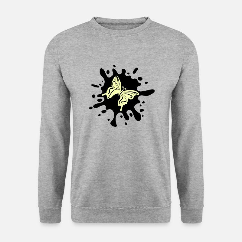 schmetterling farbklecks - Unisex Pullover - Weißgrau meliert