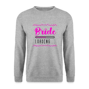 Chargement de la mariée - Sweat-shirt Unisexe - gris chiné - Devant - Alina (178cm) & Michal (187cm)