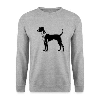 Whippet Hund - Unisex Pullover - Weißgrau meliert - Vorne - Alina (178cm) & Michal (187cm)
