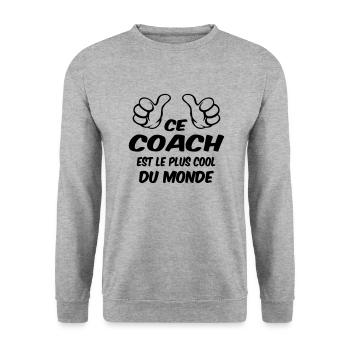 BEST COACH - Unisex Sweatshirt - salt & pepper - Front - Alina (178cm) & Michal (187cm)