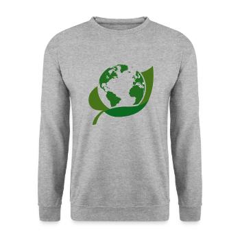 Eco Green World - Unisex Sweatshirt - salt & pepper - Front - Alina (178cm) & Michal (187cm)