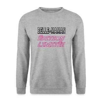 BELLE MAMAN édition limitée - Sweat-shirt Unisexe - gris chiné - Devant - Alina (178cm) & Michal (187cm)