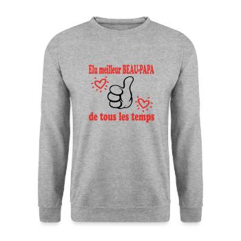 ELU MEILLEUR BEAU PAPA DE TOUS LES TEMPS - Sweat-shirt Unisexe - gris chiné - Devant - Alina (178cm) & Michal (187cm)
