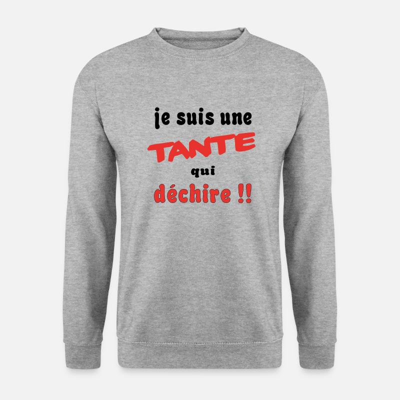 Ich bin eine Tante... - Unisex Pullover - Weißgrau meliert