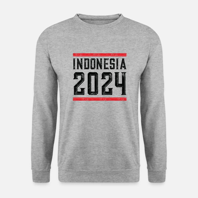 Indonesia 2024 - Unisex Pullover - Weißgrau meliert
