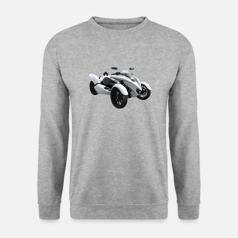 Cooles weißes Trike - Unisex Pullover - Weißgrau meliert