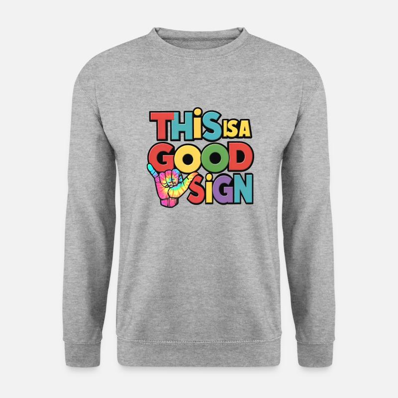 Gutes Zeichen - Unisex Pullover - Weißgrau meliert
