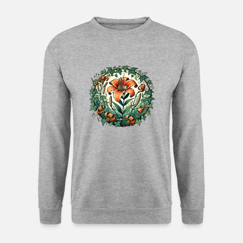 Tigerlilie - Unisex Pullover - Weißgrau meliert