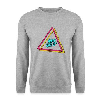 Never give up - Unisex Sweatshirt - salt & pepper - Front - Alina (178cm) & Michal (187cm)