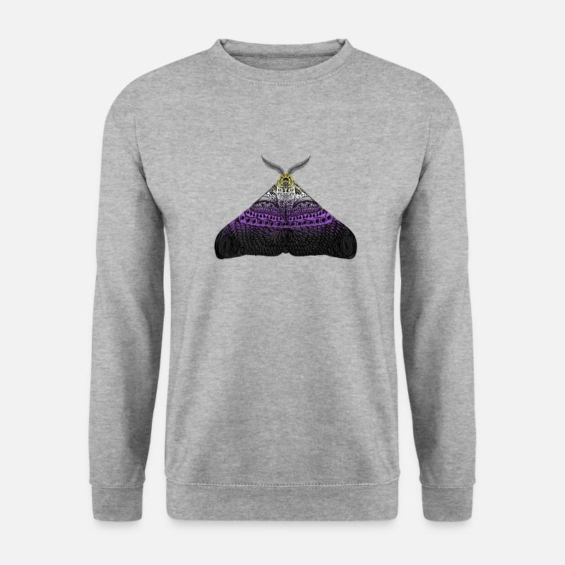 Nicht binär pride Motte - Unisex Pullover - Weißgrau meliert