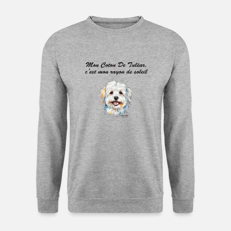 Coton de Tuléar rayon de soleil - Sweat-shirt Unisexe - gris chiné