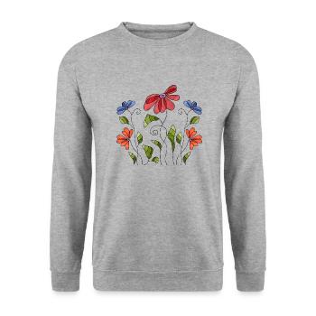 Fleur - Sweat-shirt Unisexe - gris chiné - Devant - Alina (178cm) & Michal (187cm)