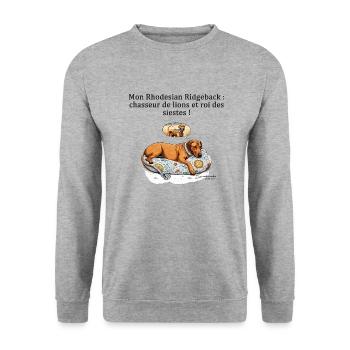 chasseur de sieste - Sweat-shirt Unisexe - gris chiné - Devant - Alina (178cm) & Michal (187cm)
