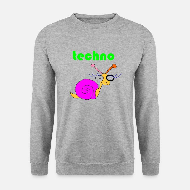 techno schnecke - Unisex Pullover - Weißgrau meliert