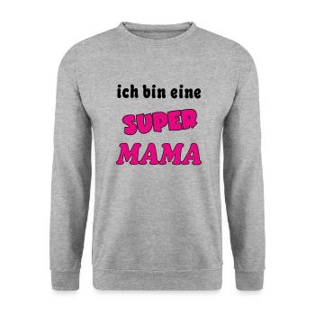 Ich bin eine Super MAMA - Unisex Sweatshirt - salt & pepper - Front - Alina (178cm) & Michal (187cm)