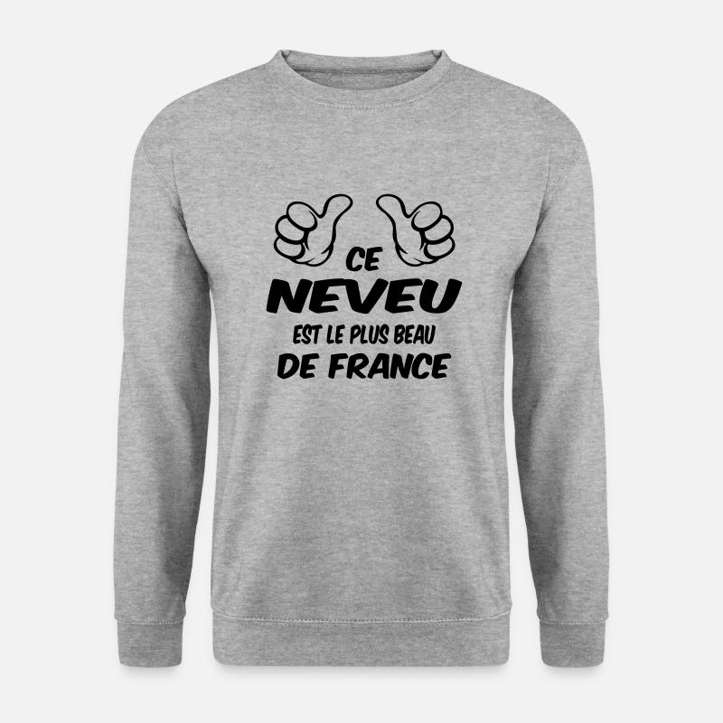 BESTER NEFFE - Unisex Pullover - Weißgrau meliert