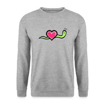 Snail 02 - Unisex Sweatshirt - salt & pepper - Front - Alina (178cm) & Michal (187cm)