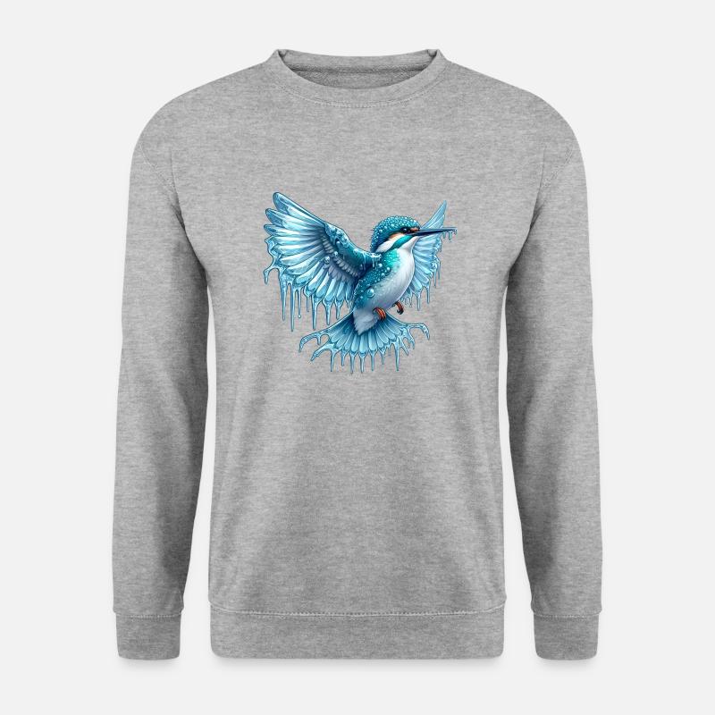 Eisvogel Eis - Unisex Pullover - Weißgrau meliert