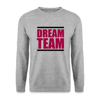 dream team - Unisex Pullover - Weißgrau meliert - Vorne - Alina (178cm) & Michal (187cm)