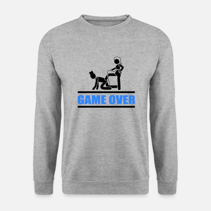 brautpaar game over - Unisex Pullover - Weißgrau meliert