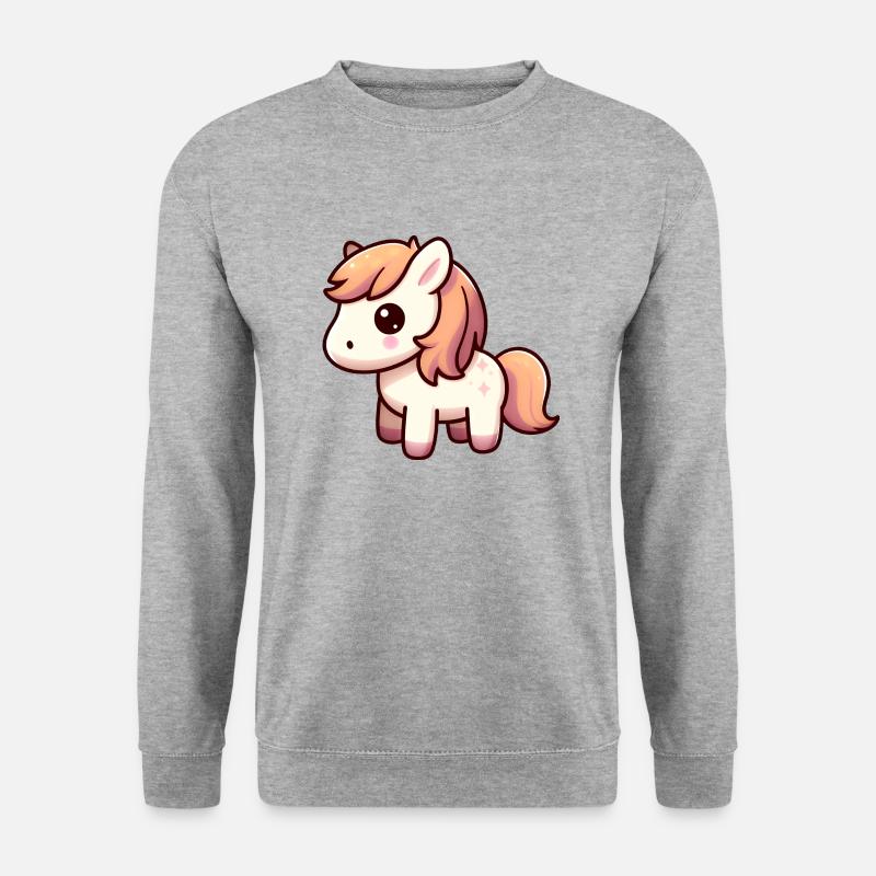 Reitpony - Unisex Pullover - Weißgrau meliert