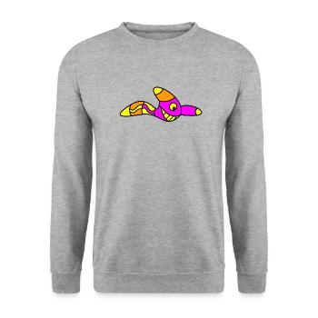 Wurm shirt - Unisex Pullover - Weißgrau meliert - Vorne - Alina (178cm) & Michal (187cm)