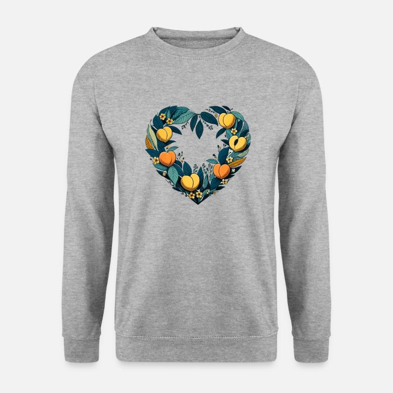 Pfirsiche - Unisex Pullover - Weißgrau meliert