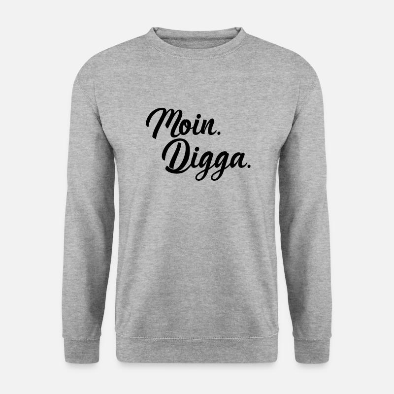 Moin Digga - Unisex Pullover - Weißgrau meliert
