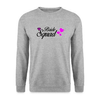 bride squad 02 - Unisex Pullover - Weißgrau meliert - Vorne - Alina (178cm) & Michal (187cm)