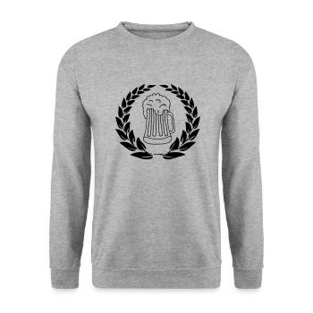 bier wappen 01 - Unisex Pullover - Weißgrau meliert - Vorne - Alina (178cm) & Michal (187cm)