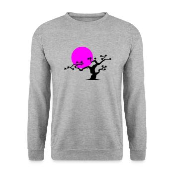 Arbre japonais - Sweat-shirt Unisexe - gris chiné - Devant - Alina (178cm) & Michal (187cm)