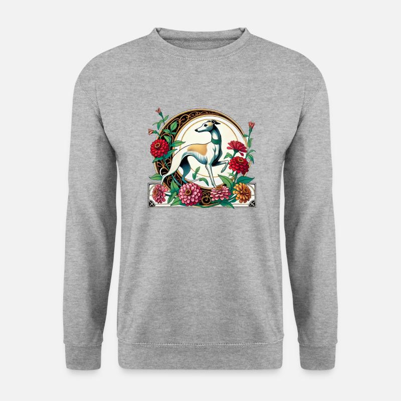 Whippet - Unisex Pullover - Weißgrau meliert