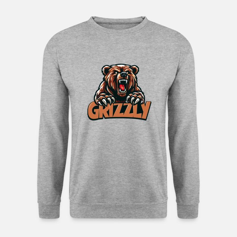 Grizzly-Team - Unisex Pullover - Weißgrau meliert