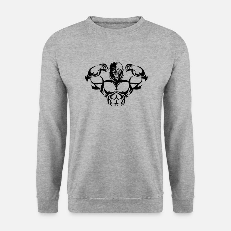 strong gorilla - Unisex Pullover - Weißgrau meliert