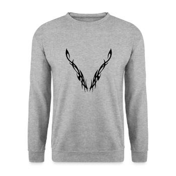 tribal 11 noir - Sweat-shirt Unisexe - gris chiné - Devant - Alina (178cm) & Michal (187cm)