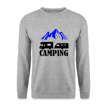 Camping - Unisex Sweatshirt - salt & pepper - Front - Alina (178cm) & Michal (187cm)