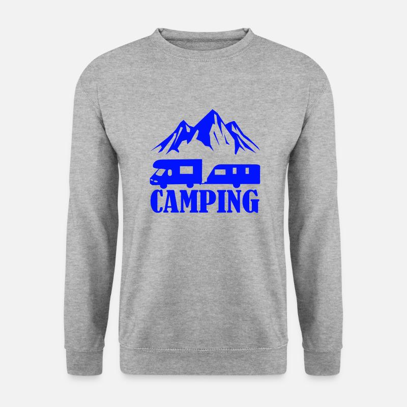 Camping - Unisex Pullover - Weißgrau meliert