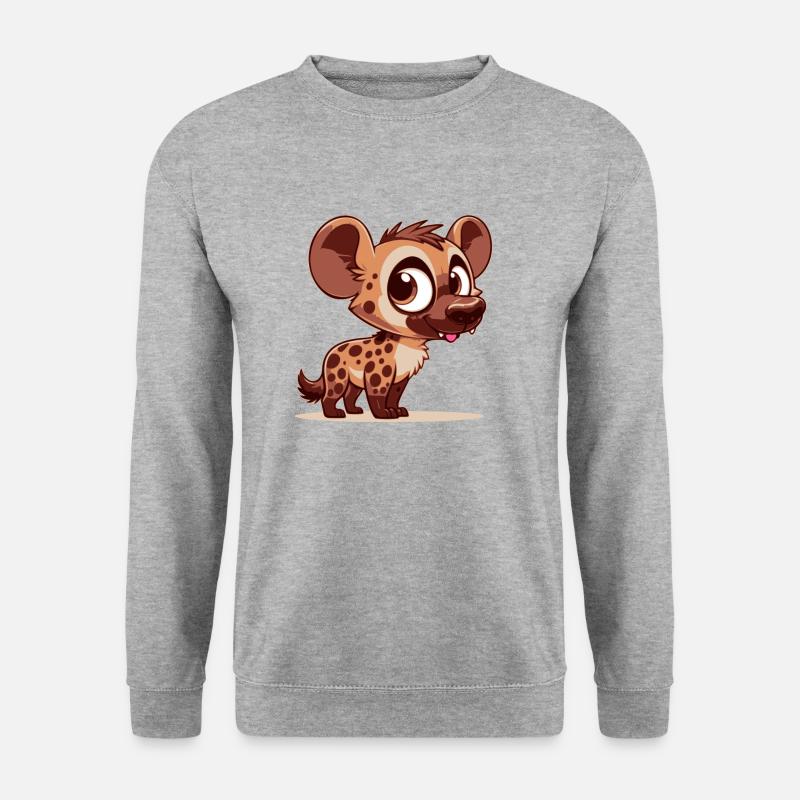 Baby-Hyäne - Unisex Pullover - Weißgrau meliert