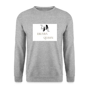 Drama Queen with Comedy and Tragedy Theater Masks - Unisex Sweatshirt - salt & pepper - Front - Alina (178cm) & Michal (187cm)