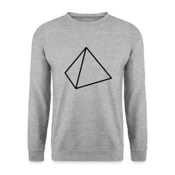 Schwarzer Tetraeder - Unisex Pullover - Weißgrau meliert - Vorne - Alina (178cm) & Michal (187cm)