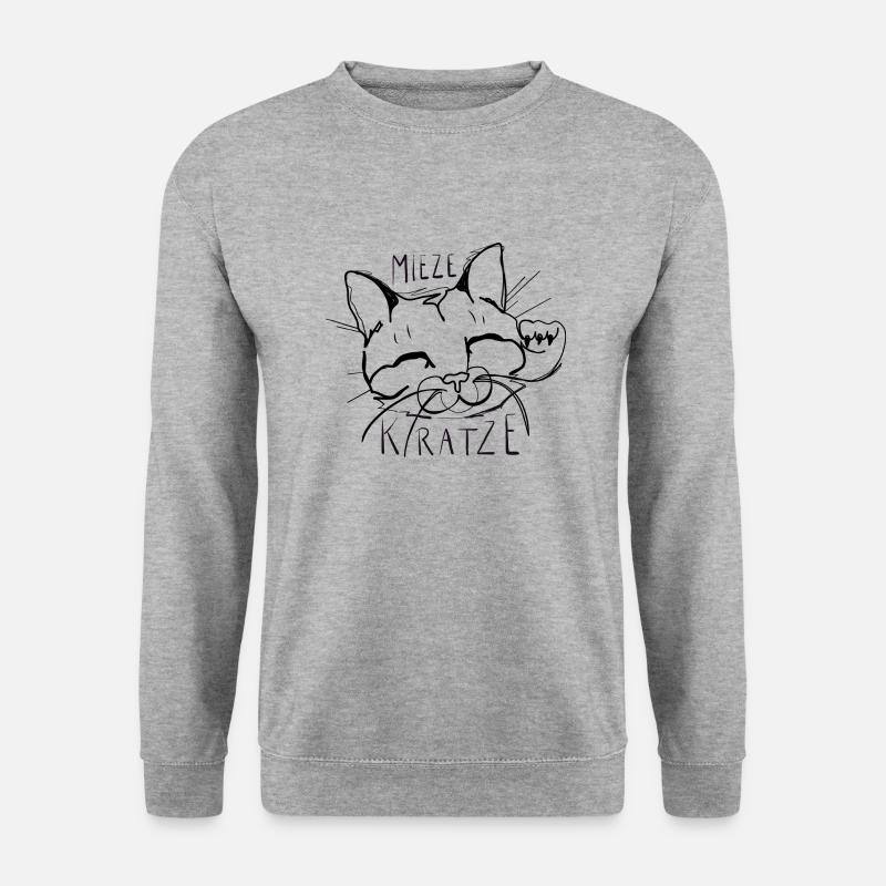 Miezekratze - Unisex Pullover - Weißgrau meliert