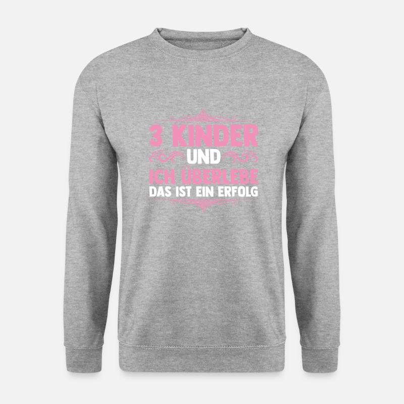Mama Von 3 Kindern - Unisex Pullover - Weißgrau meliert