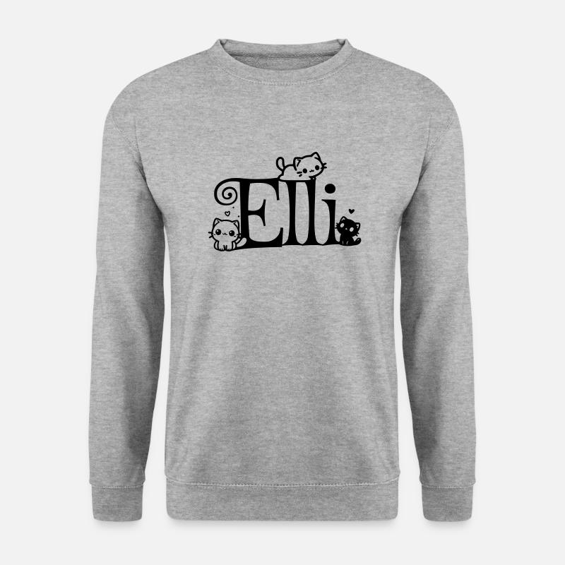Elli Name Vorname Kätzchenname - Unisex Pullover - Weißgrau meliert