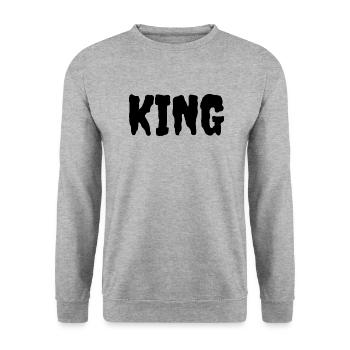 Ich bin ein König - Unisex Pullover - Weißgrau meliert - Vorne - Alina (178cm) & Michal (187cm)