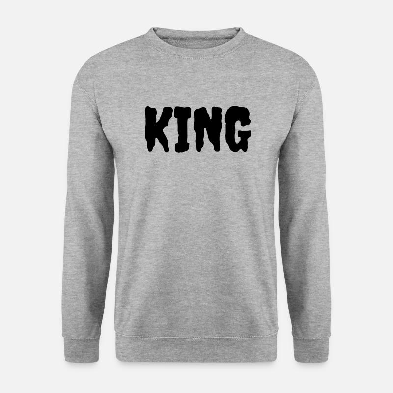 Ich bin ein König - Unisex Pullover - Weißgrau meliert