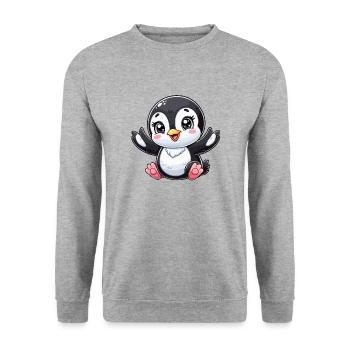 Baby penguin - Unisex Sweatshirt - salt & pepper - Front - Alina (178cm) & Michal (187cm)